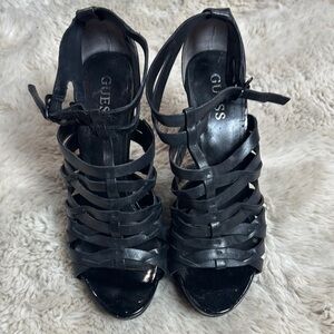 GUESS Women's Black Strappy Sandals